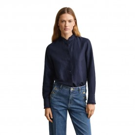 Риза с дълъг ръкав Gant 4300706 Linen long sleeve shirt - Blue (Evening Blue) риза,с,дълъг,ръкав,дамски,ризи,мъжки,ризи,gant,4300706,linen,long,sleeve,shirt,blue,(evening,blue)
