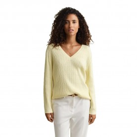Блуза Gant 4805460 v neck sweater - Yellow (Vanilla Yellow) блуза,мъжки,пуловери,дамски,пуловери,gant,4805460,v,neck,sweater,yellow,(vanilla,yellow)