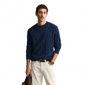 Блуза Gant 8030279 sweater - Blue (Rich Navy) блуза,мъжки,пуловери,дамски,пуловери,gant,8030279,sweater,blue,(rich,navy)