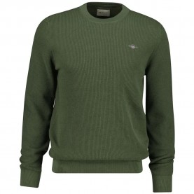 Блуза Gant 8030291 sweater - Green (Dry Herb Green) блуза,мъжки,пуловери,дамски,пуловери,gant,8030291,sweater,green,(dry,herb,green)