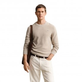 Блуза Gant 8030291 sweater - Beige (Oat Melange) блуза,мъжки,пуловери,дамски,пуловери,gant,8030291,sweater,beige,(oat,melange)