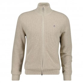 Жилетка Gant 8030293 cardigan - Beige (Oat Melange) жилетка,мъжки,пуловери,дамски,пуловери,gant,8030293,cardigan,beige,(oat,melange)