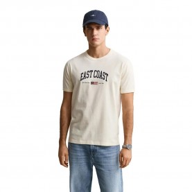 Тениска Gant Spray Graphic short sleeve T-shirt - Beige (Cream) тениска,мъжки,тениски,дамски,тениски,gant,spray,graphic,short,sleeve,t,shirt,beige,(cream)