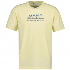Тениска Gant Spray Graphic short sleeve T-shirt - Yellow (Vanilla Yellow) тениска,мъжки,тениски,дамски,тениски,gant,spray,graphic,short,sleeve,t,shirt,yellow,(vanilla,yellow)