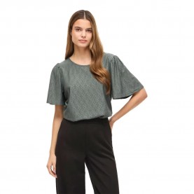 Тениска Vila Belli O-Neck Top short sleeve T-shirt - Grey (Balsam Green) тениска,мъжки,тениски,дамски,тениски,vila,belli,o,neck,top,short,sleeve,t,shirt,grey,(balsam,green)