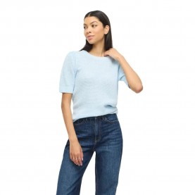 блуза,мъжки,пуловери,дамски,пуловери,vila,dalo,o,neck,knit,short,sleeve,sweater,blue,(nantucket,breeze)