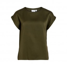 Тениска Vila Ellette Satin Top short sleeve T-shirt - Green (Forest Night) тениска,мъжки,тениски,дамски,тениски,vila,ellette,satin,top,short,sleeve,t,shirt,green,(forest,night)