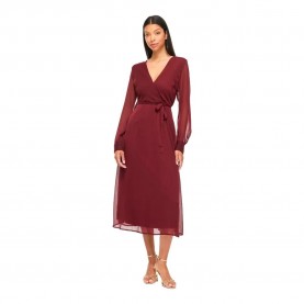 Рокля Vila Falia long sleeve midi dress - Red (Port Royale) рокля,дамски,поли,и,рокли,vila,falia,long,sleeve,midi,dress,red,(port,royale)