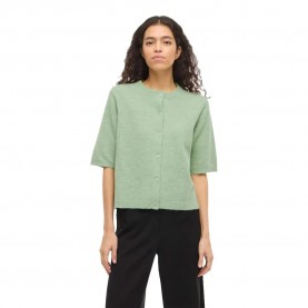 жилетка,мъжки,пуловери,дамски,пуловери,vila,liga,o,neck,knit,cardigan,green,(smoke,green,melange)