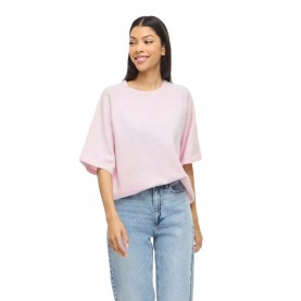 Блуза Vila Liga O-Neck Knit short sleeve sweater - Pink (Cherry Blossom / Melange) блуза,мъжки,пуловери,дамски,пуловери,vila,liga,o,neck,knit,short,sleeve,sweater,pink,(cherry,blossom,melange)