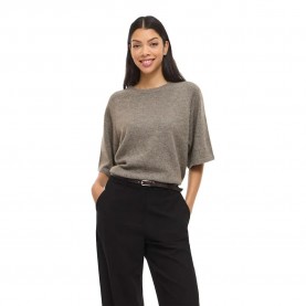 блуза,мъжки,пуловери,дамски,пуловери,vila,liga,o,neck,knit,short,sleeve,sweater,grey,(falcon,melange)