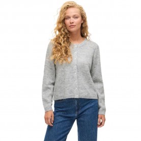 жилетка,дамски,пуловери,дамски,плетени,дрехи,vila,lory,o,neck,knit,cardigan,brown,(light,grey,melange)