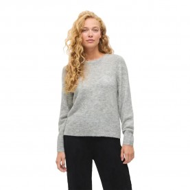 блуза,дамски,пуловери,дамски,плетени,дрехи,vila,lory,o,neck,knit,sweater,grey,(light,grey,melange)