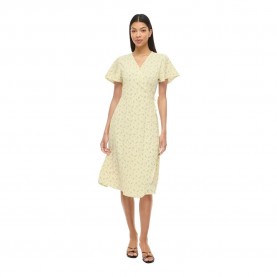 рокля,дамски,поли,и,рокли,vila,lovie,wrap,short,sleeve,midi,dress,yellow,(pastel,yellow,aster)