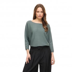 блуза,мъжки,пуловери,дамски,пуловери,vila,malu,boatneck,knit,sweater,blue,(balsam,green,melange)