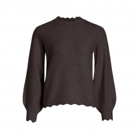 блуза,мъжки,пуловери,дамски,пуловери,vila,nikolina,o,neck,knit,sweater,brown,(coffee,bean,melange)
