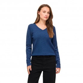 блуза,мъжки,пуловери,дамски,пуловери,vila,ril,knit,v,neck,sweater,blue,(navy,peony,dark,melange)