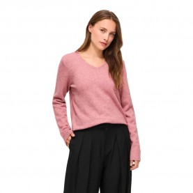 блуза,мъжки,пуловери,дамски,пуловери,vila,ril,knit,v,neck,sweater,pink,(nostalgia,rose,light,melange)