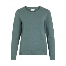 блуза,мъжки,пуловери,дамски,пуловери,vila,ril,o,neck,knit,sweater,green,(balsam,green,dark,melange)