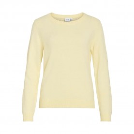 блуза,мъжки,пуловери,дамски,пуловери,vila,ril,o,neck,knit,sweater,yellow,(pastel,yellow,dark,melange)