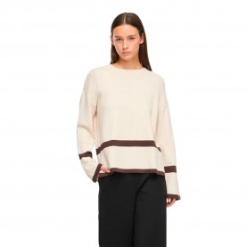 блуза,мъжки,пуловери,дамски,пуловери,vila,ril,o,neck,oversize,knit,sweater,beige,(super,light,natural,melan,coffee,bean)