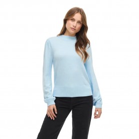 блуза,дамски,пуловери,дамски,плетени,дрехи,vila,ril,turtle,balloon,sweater,blue,(nantucket,breeze,light,melange)