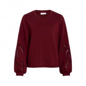 Блуза Vila Sandy Detail Top sweatshirt - Red (Port Royale) блуза,дамски,блузи,vila,sandy,detail,top,sweatshirt,red,(port,royale)