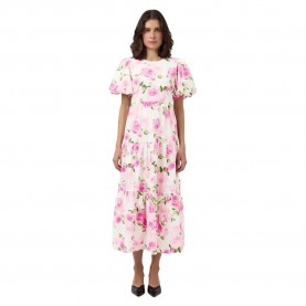 рокля,дамски,поли,и,рокли,yas,colea,ankle,short,sleeve,long,dress,white,(star,white,pink,emula)