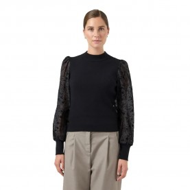 блуза,дамски,пуловери,дамски,плетени,дрехи,yas,dotme,knit,sweater,black,(black,flowers)