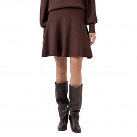 пола,дамски,поли,и,рокли,yas,fonny,knit,high,waist,short,skirt,brown,(chocolate,brown)