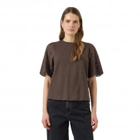 дамски,блузи,yas,lex,top,emb,short,sleeve,blouse,brown,(chocolate,brown)