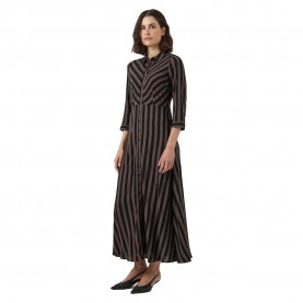 рокля,дамски,поли,и,рокли,yas,savanna,long,shirt,3,4,sleeve,long,dress,brown,(chocolate,brown,black)