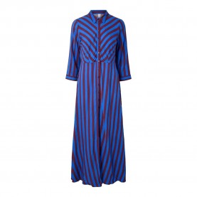 Рокля Yas Savanna Long Shirt 3/4 Sleeve Long Dress - Blue (Dazzling Blue / Fig) рокля,дамски,поли,и,рокли,yas,savanna,long,shirt,3,4,sleeve,long,dress,blue,(dazzling,blue,fig)