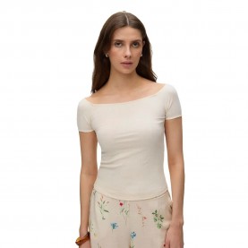 Тениска Vero moda Awverde Off Shoulder short sleeve T-shirt - Beige (Birch) тениска,мъжки,тениски,дамски,тениски,vero,moda,awverde,off,shoulder,short,sleeve,t,shirt,beige,(birch)