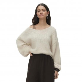 Блуза Vero moda Maybe 2Way v neck sweater - White (Birch) блуза,мъжки,пуловери,дамски,пуловери,vero,moda,maybe,2way,v,neck,sweater,white,(birch)
