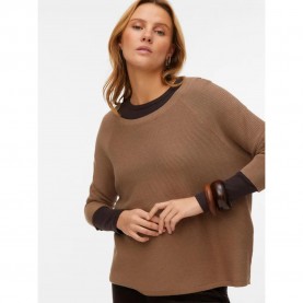 блуза,дамски,пуловери,дамски,плетени,дрехи,vero,moda,new,nora,3,4,boatneck,sweater,brown,(caribou)