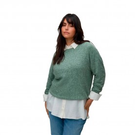 дамски,блузи,vero,moda,curve,doffy,o,neck,long,sleeve,blouse,green,(laurel,wreath,melange)