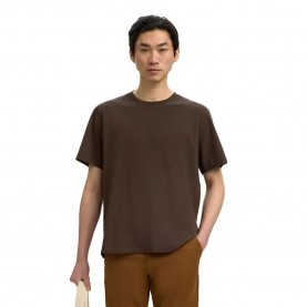 Тениска Selected Atlas short sleeve T-shirt - Brown (Delicioso) тениска,мъжки,тениски,дамски,тениски,selected,atlas,short,sleeve,t,shirt,brown,(delicioso)