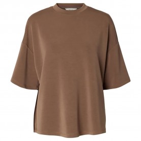 Тениска Selected Oversized Tenny short sleeve T-shirt - Brown (Chocolate Chip) тениска,мъжки,тениски,дамски,тениски,selected,oversized,tenny,short,sleeve,t,shirt,brown,(chocolate,chip)