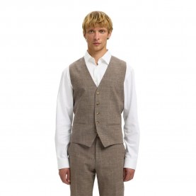 елек,мъжки,сака,selected,slim,oasis,waistcoat,brown,(dark,sand,melange)