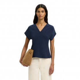 тениска,мъжки,тениски,дамски,тениски,selected,tenny,gathered,short,sleeve,v,neck,t,shirt,blue,(dark,sapphire)