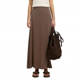 пола,дамски,поли,и,рокли,selected,viva,ankle,linen,blend,high,waist,long,skirt,brown,(chocolate,chip)