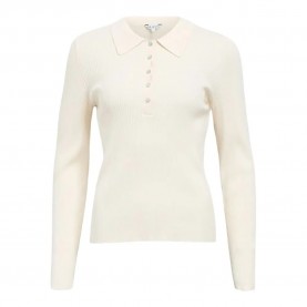 блуза,дамски,пуловери,дамски,плетени,дрехи,object,kelly,sli,polo,knit,sweater,white,(birch)