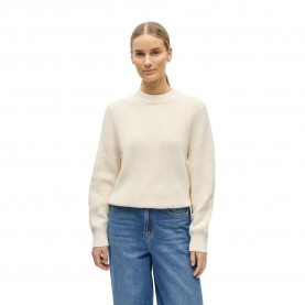 блуза,дамски,пуловери,дамски,плетени,дрехи,object,flo,long,knit,sweater,beige,white,(white,sand)