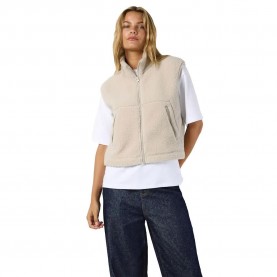потник,дамски,жилетки,noisy,may,masey,short,teddy,vest,beige,(silver,lining)