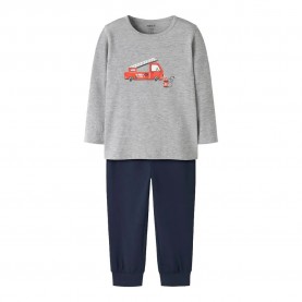 Пижама Name it Grey Firetruck pyjama - Blue / Grey (Grey Melange / W / Dark Sapphire Pants) пижама,детски,пижами,name,it,grey,firetruck,pyjama,blue,grey,(grey,melange,w,dark,sapphire,pants)