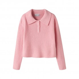 Блуза Name it Nia Loose Polo Knit L sweater - Pink (Winsome Orchid) блуза,мъжки,пуловери,дамски,пуловери,name,it,nia,loose,polo,knit,l,sweater,pink,(winsome,orchid)