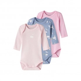 Name it Swan Long Sleeve Body 3 units - Blue / Pink (Endless Sky / Ballerina / Pink Frosting) детски,облекла,за,момичета,name,it,swan,long,sleeve,body,3,units,blue,pink,(endless,sky,ballerina,pink,frosting)