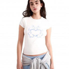 тениска,мъжки,тениски,дамски,тениски,balmohk,30000513,print,rabbit,short,sleeve,t,shirt,white,(white)