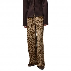 панталони,дамски,панталони,pieces,bosella,printed,wide,high,waist,pants,brown,(natural,leo)